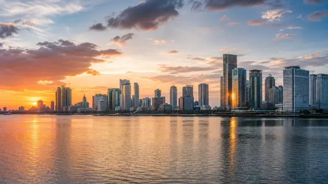 Illustrated city view of Manila