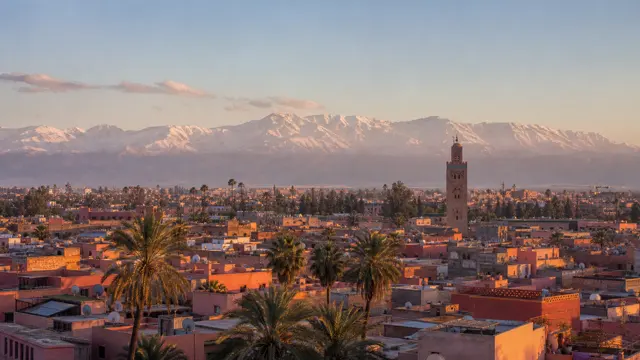 Illustrated city view of Marrakech