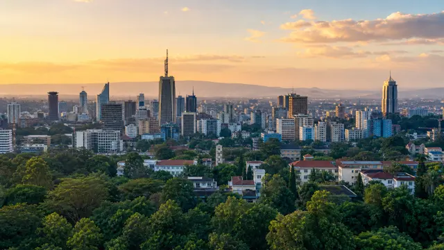 Illustrated city view of Nairobi